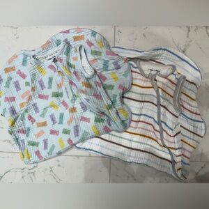 Little Unicorn Muslin Sleep Sacks - Pastel Multicolor & Striped Sets